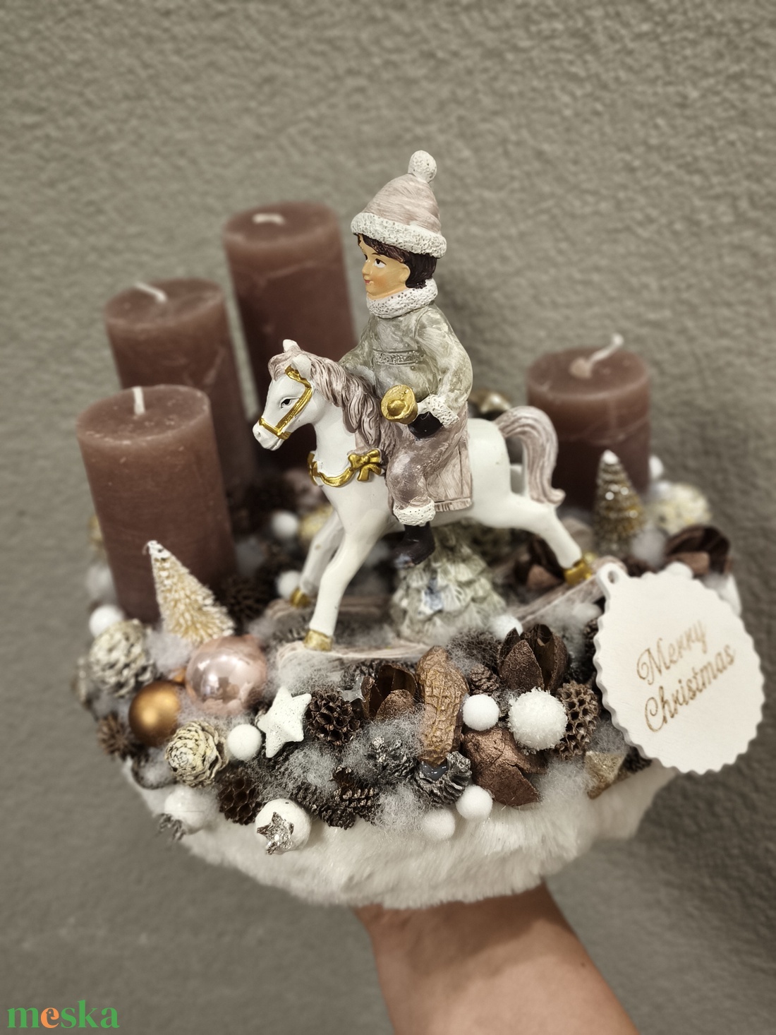 Pasztell adventi koszorú  - karácsony - adventi díszek - adventi koszorú - Meska.hu