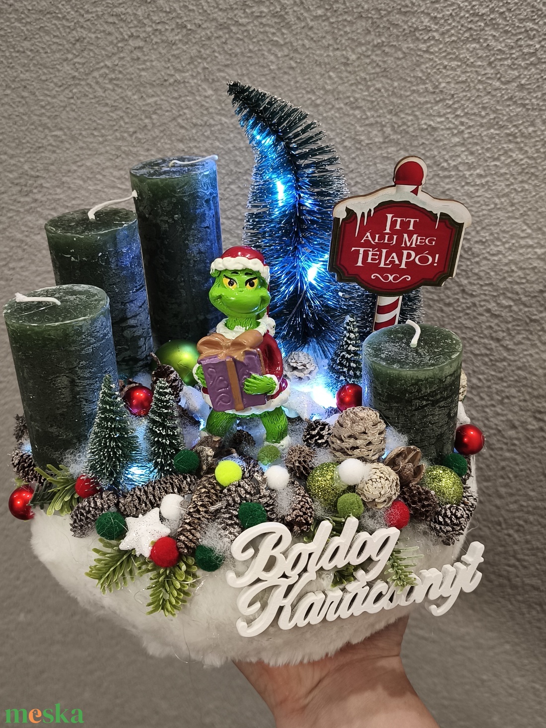 Grinches adventi koszorú  - karácsony - adventi díszek - adventi koszorú - Meska.hu