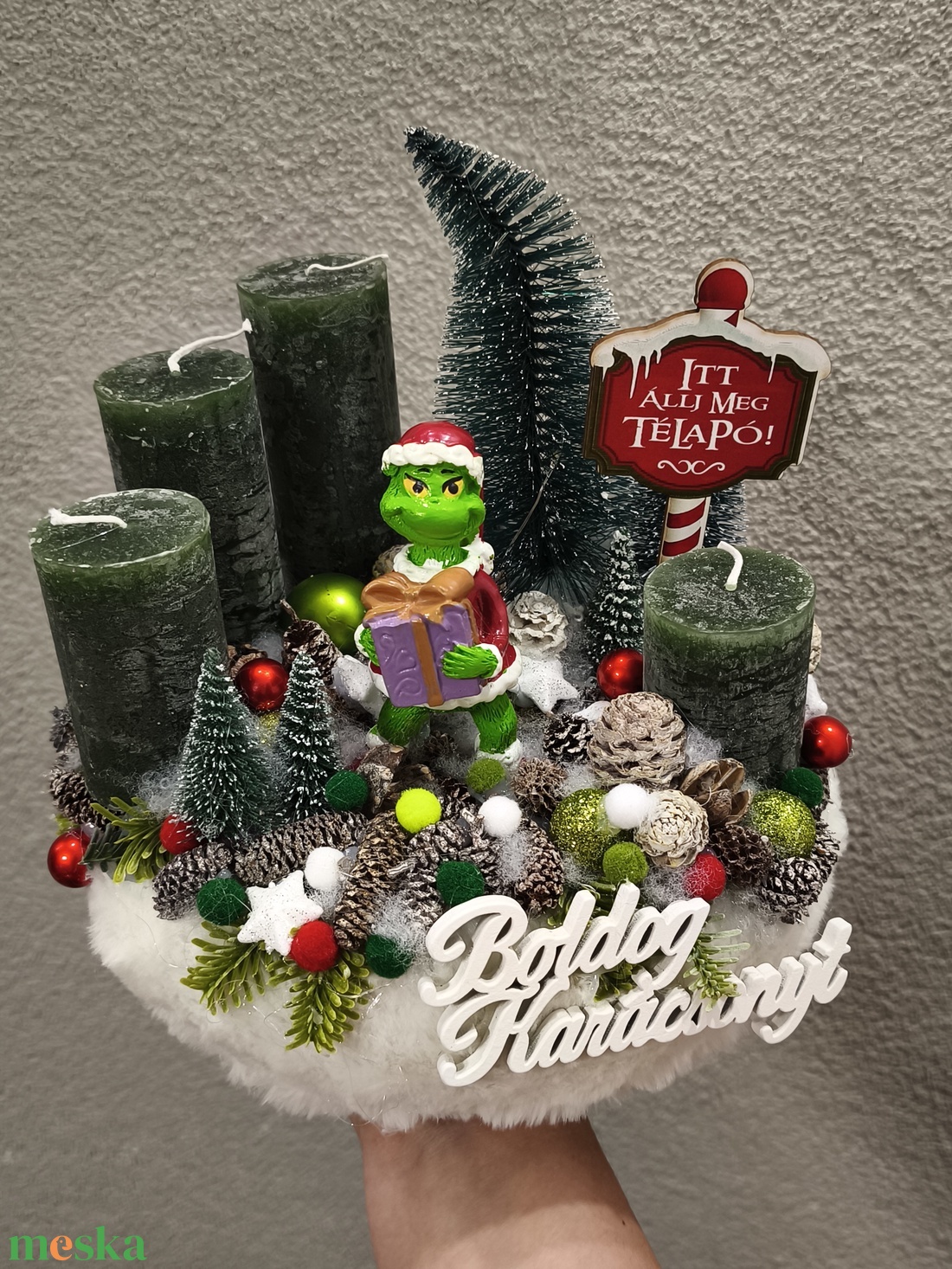 Grinches adventi koszorú  - karácsony - adventi díszek - adventi koszorú - Meska.hu