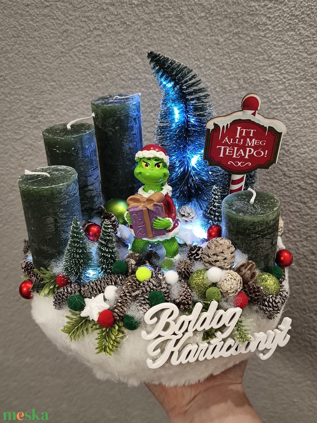 Grinches adventi koszorú  - karácsony - adventi díszek - adventi koszorú - Meska.hu