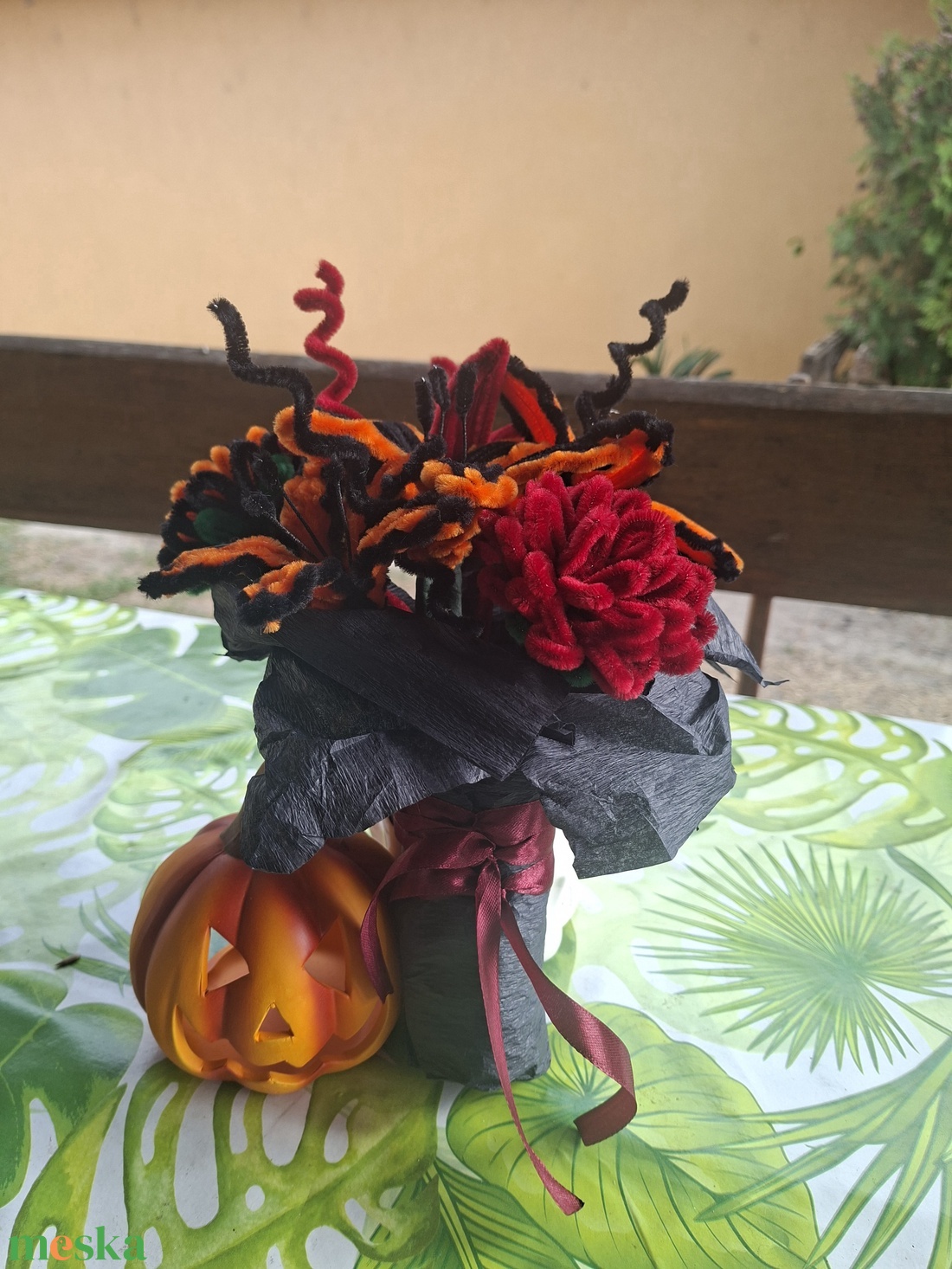 Halloween-i zsenília csokor - otthon & életmód - dekoráció - halloween - halloweeni dekoráció - Meska.hu