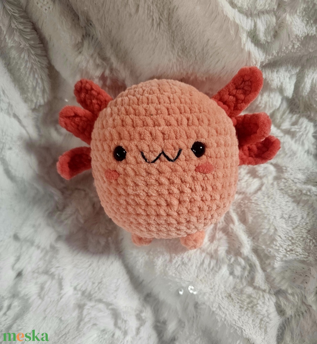 Horgolt cuki Axolotl - Kawaii stílusban - játék & sport - plüssállat & játékfigura - plüss mesefigurák - Meska.hu