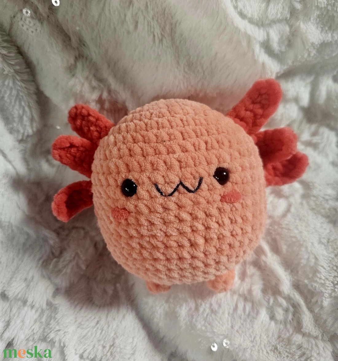 Horgolt cuki Axolotl - Kawaii stílusban - játék & sport - plüssállat & játékfigura - plüss mesefigurák - Meska.hu