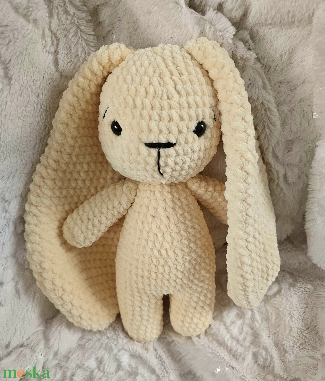 Horgolt hosszú fülű nyuszi - játék & sport - plüssállat & játékfigura - plüss mesefigurák - Meska.hu