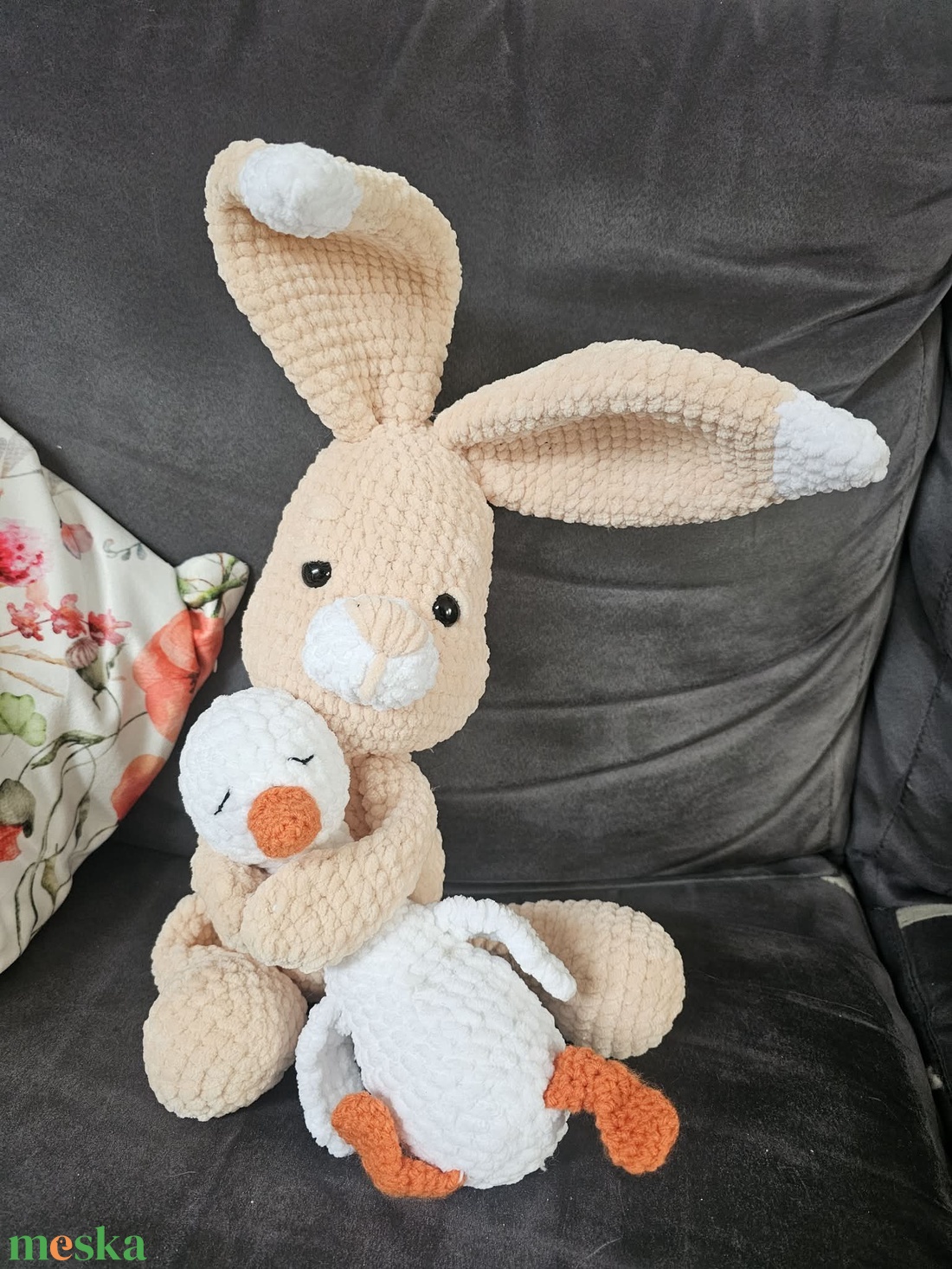Horgolt Ölelkező Páros � Nyuszi és Kispajtása - játék & sport - plüssállat & játékfigura - nyuszi - Meska.hu