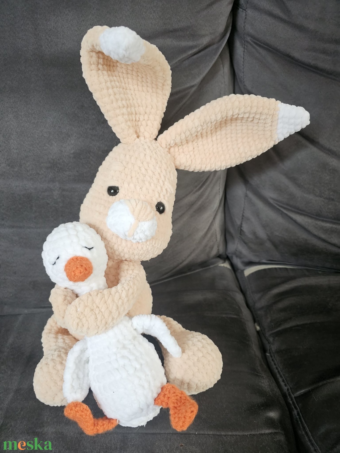 Horgolt Ölelkező Páros � Nyuszi és Kispajtása - játék & sport - plüssállat & játékfigura - nyuszi - Meska.hu