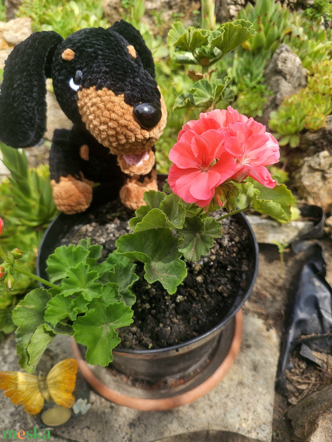 Horgolt baby tacskó - játék & sport - plüssállat & játékfigura - kutya - Meska.hu