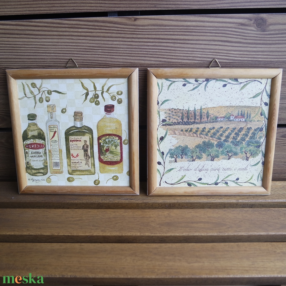 2 db decoupage szalvéta fali kép fa kerettel - otthon & életmód - dekoráció - fali és függő dekoráció - falra akasztható dekor - Meska.hu