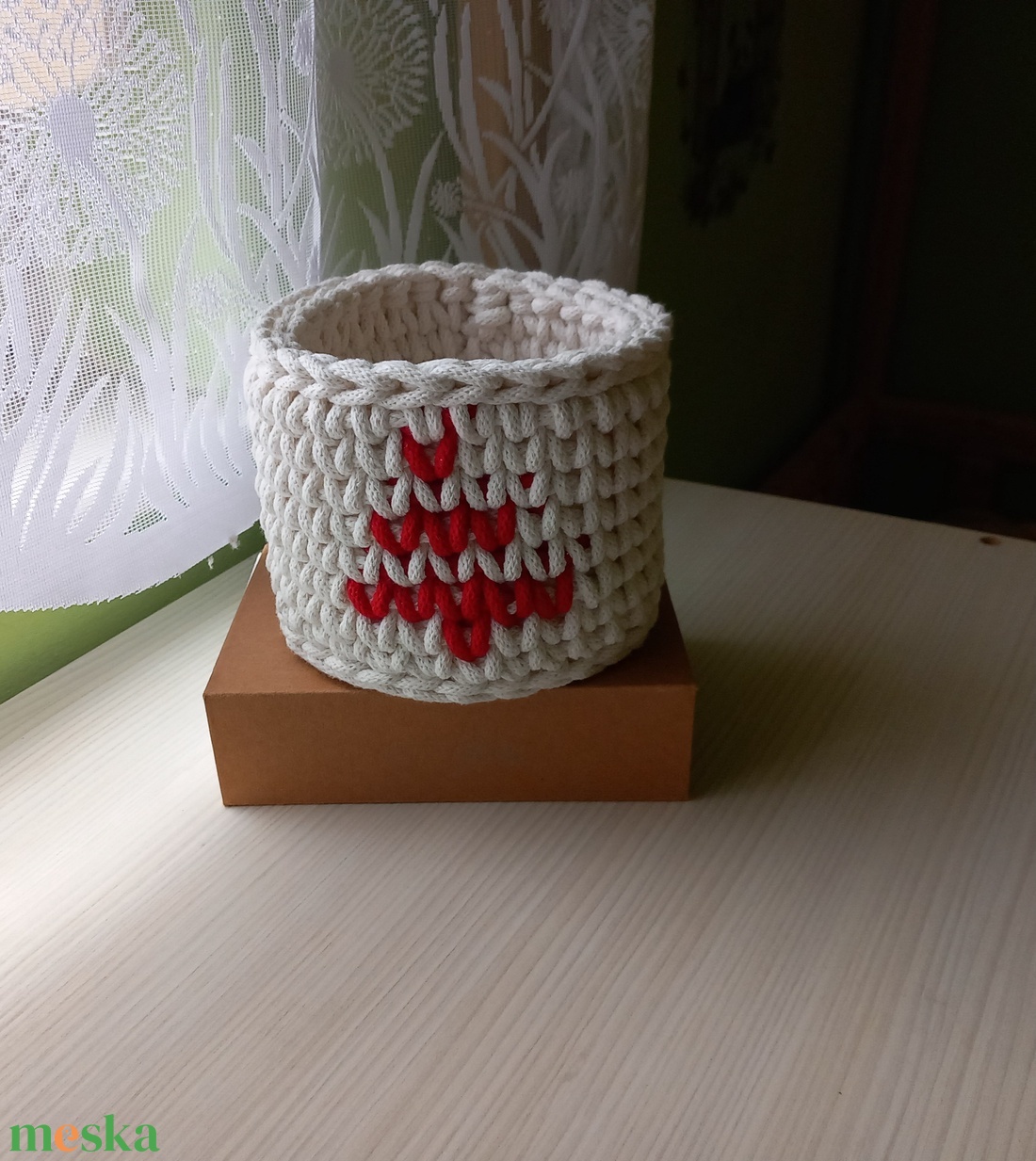 Horgolt karácsonyfás tároló  - karácsony - karácsonyi lakásdekoráció - Meska.hu