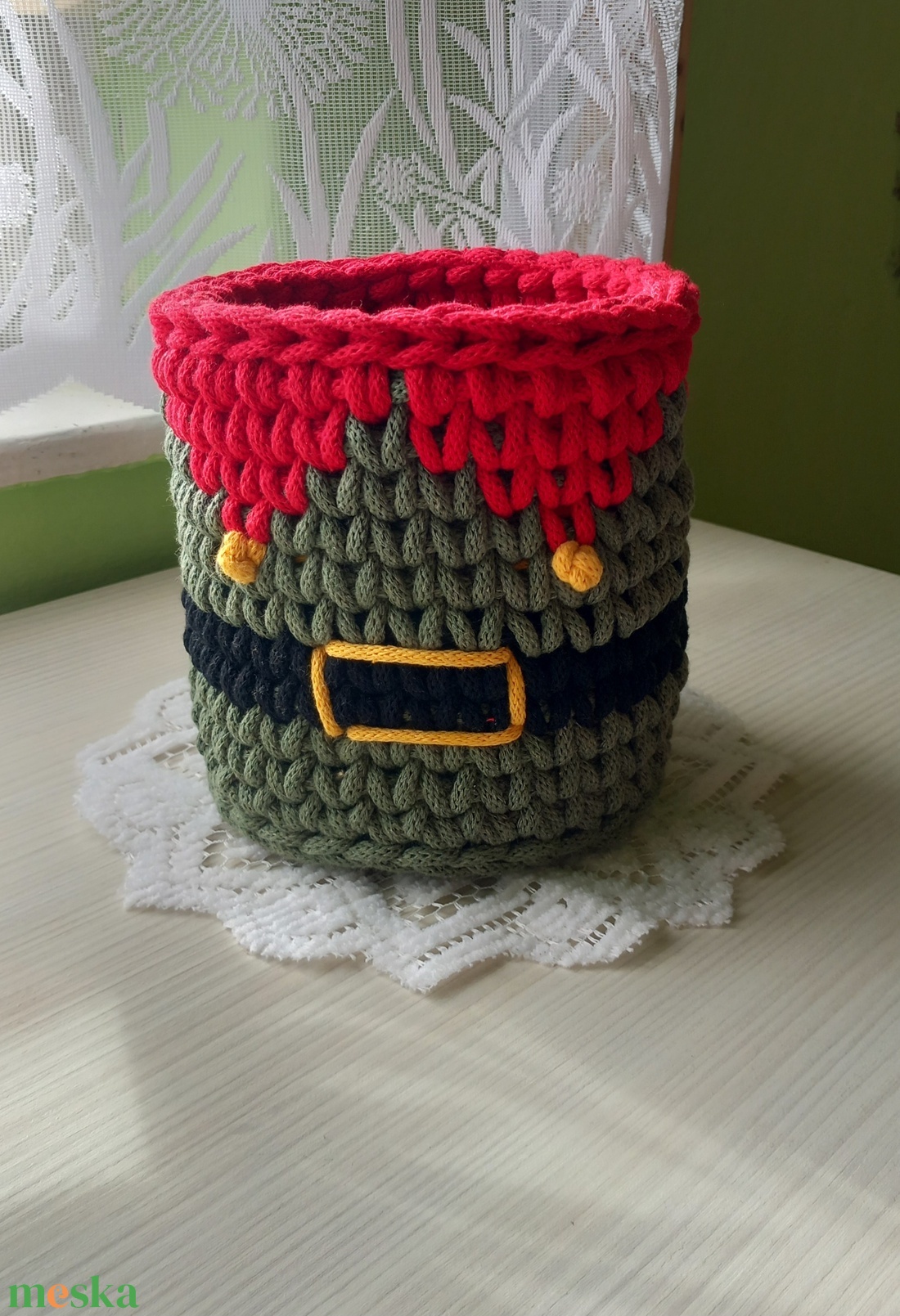 Horgolt karácsonyi tároló  -  - Meska.hu