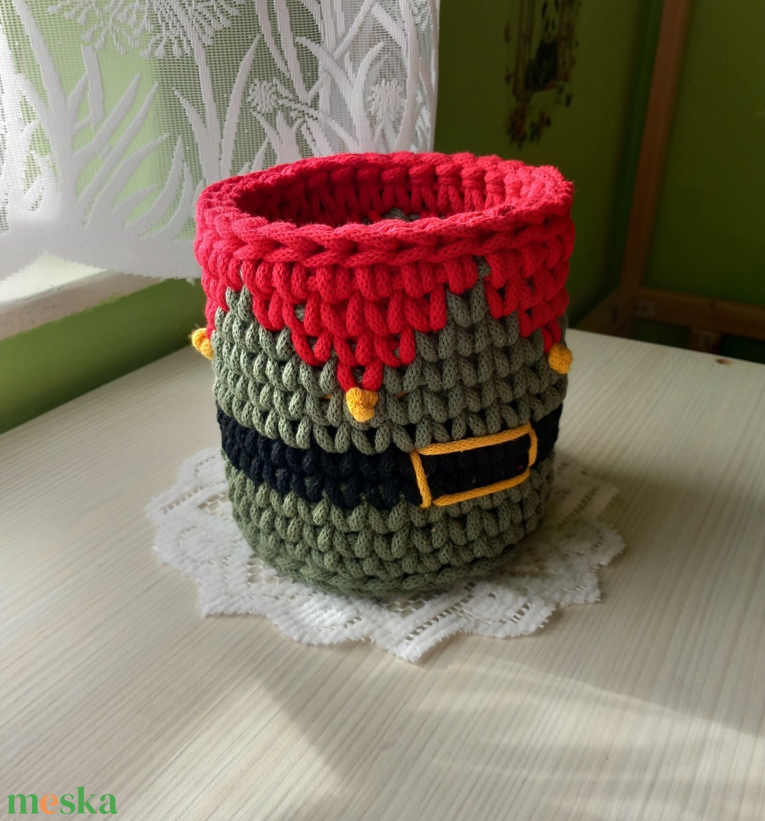 Horgolt karácsonyi tároló  -  - Meska.hu