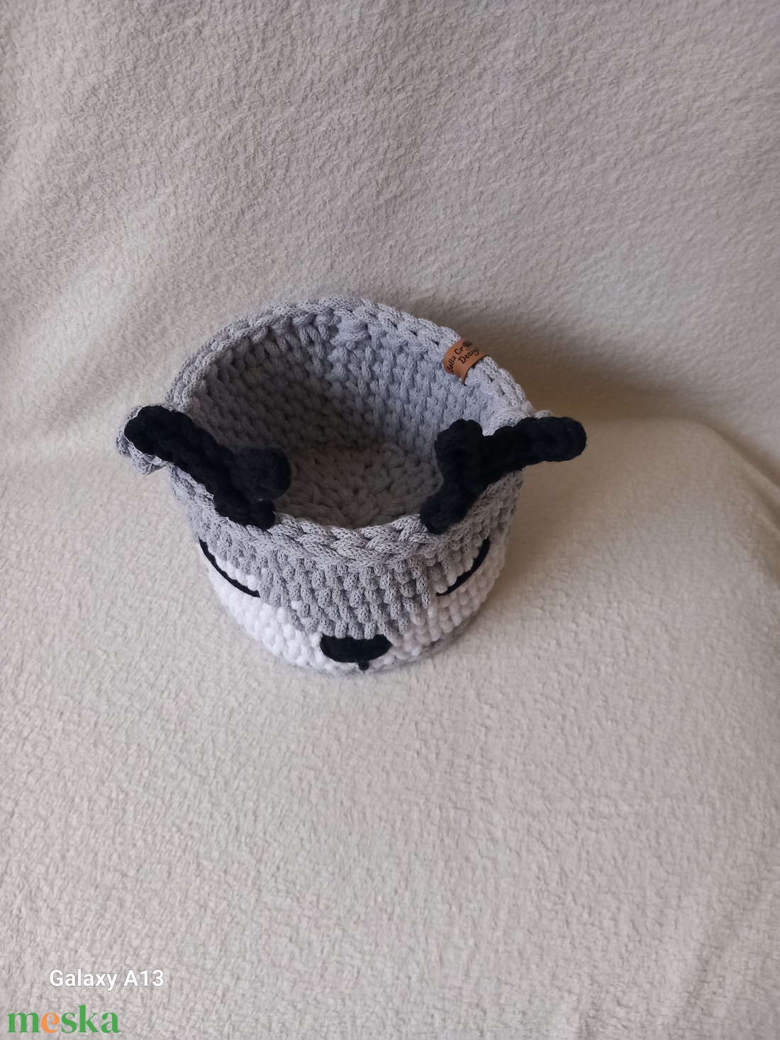 Horgolt szarvas tároló/ dekoració  - otthon & életmód - tárolás & rendszerezés - tárolókosár - Meska.hu