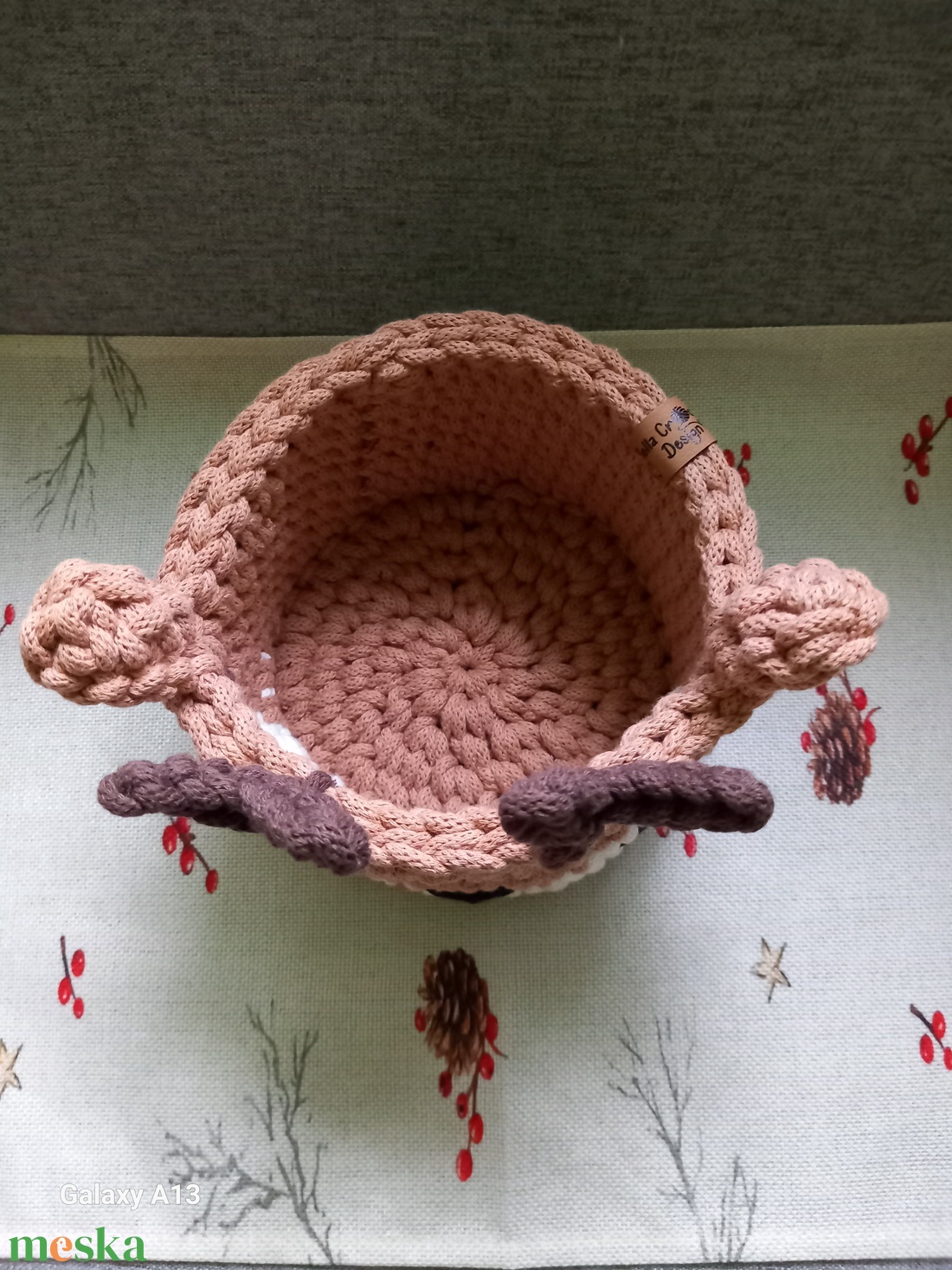 Horgolt szarvas tároló - otthon & életmód - tárolás & rendszerezés - tárolókosár - Meska.hu