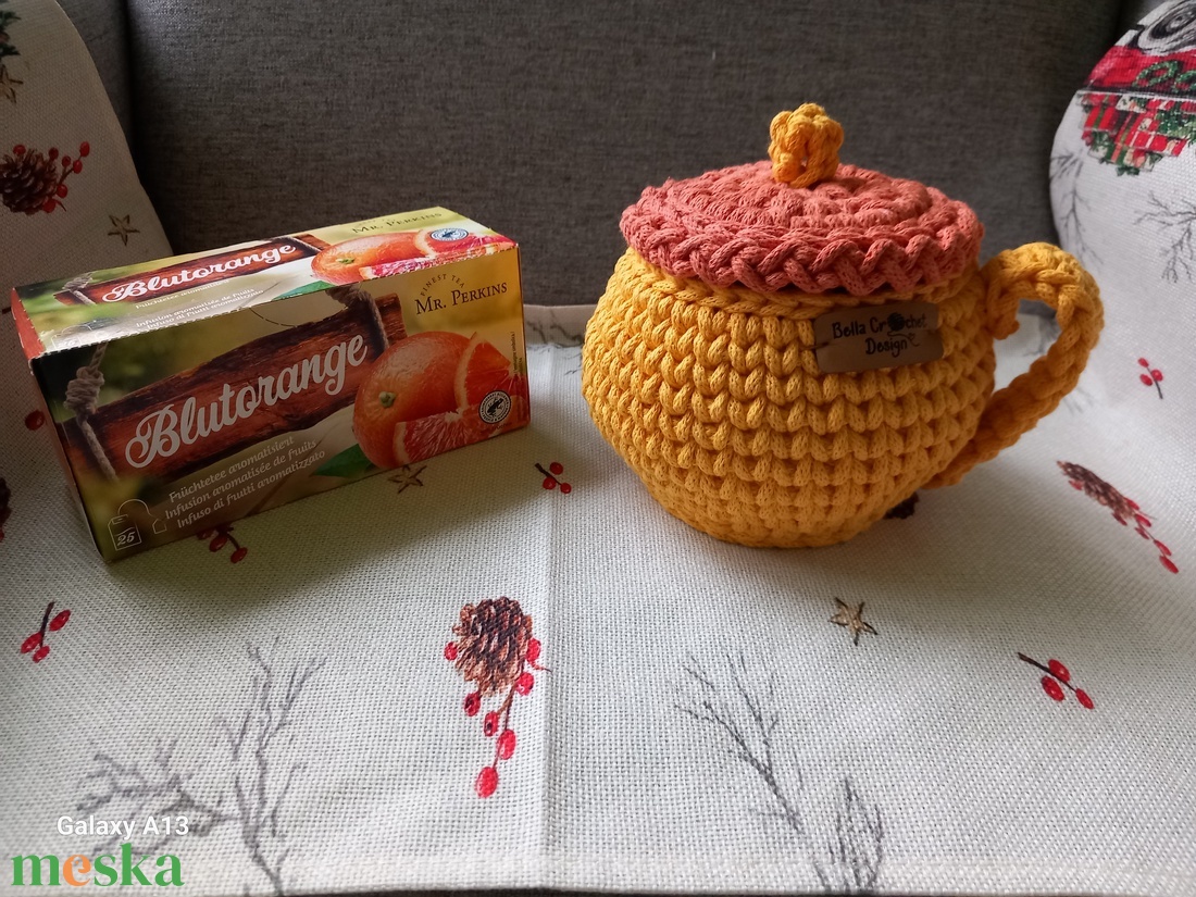 Horgolt kis teatartó bögre/ tároló  - otthon & életmód - tárolás & rendszerezés - tárolókosár - Meska.hu