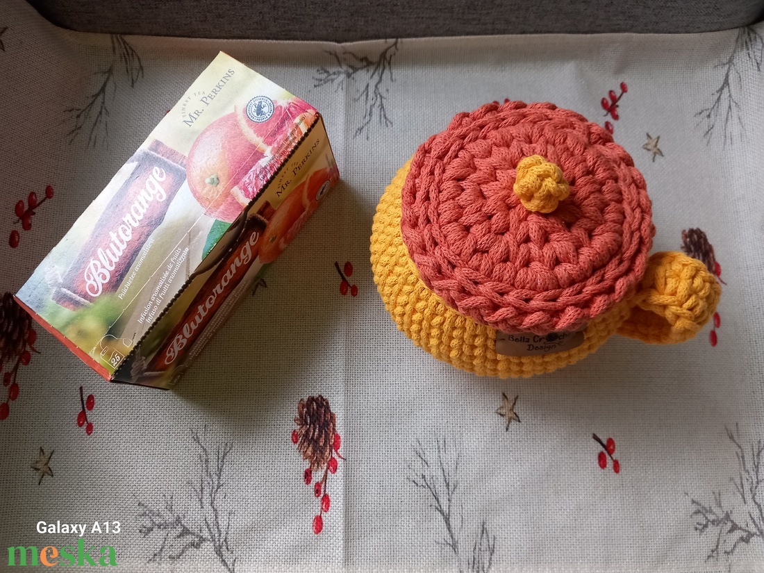 Horgolt kis teatartó bögre/ tároló  - otthon & életmód - tárolás & rendszerezés - tárolókosár - Meska.hu