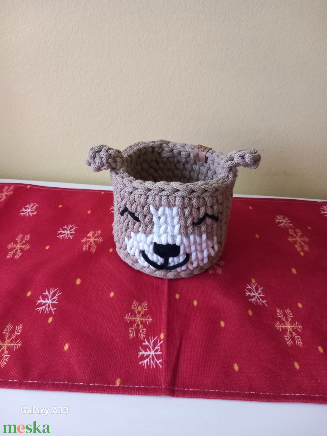 Horgolt kis kutyusos tároló  - otthon & életmód - babaszoba, gyerekszoba - játéktároló - Meska.hu