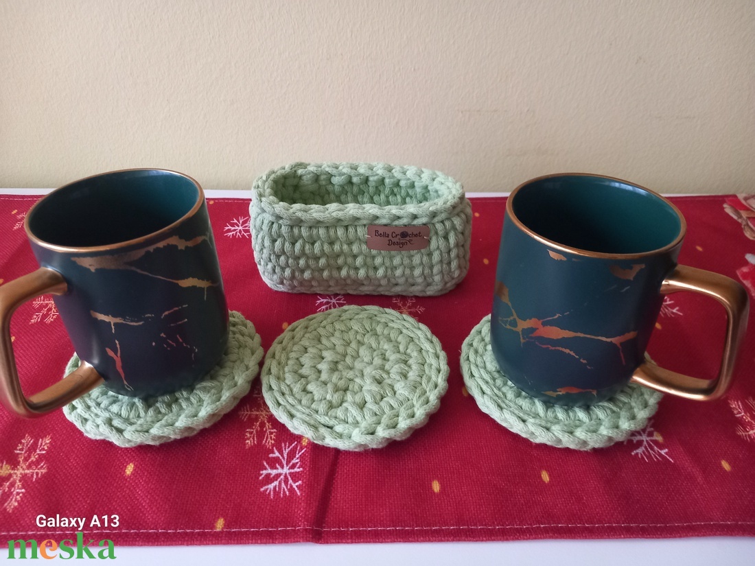 Horgolt poháralátét szett - otthon & életmód - konyhafelszerelés, tálalás - tálalás - tányér- és poháralátét - Meska.hu