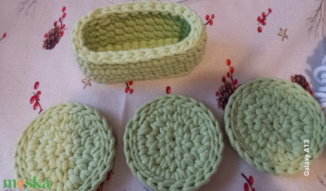 Horgolt poháralátét szett - otthon & életmód - konyhafelszerelés, tálalás - tálalás - tányér- és poháralátét - Meska.hu