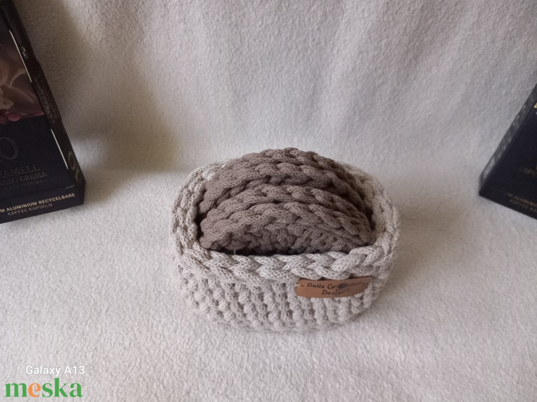 Horgolt poháralátét szett( bézs) - otthon & életmód - konyhafelszerelés, tálalás - tálalás - tányér- és poháralátét - Meska.hu