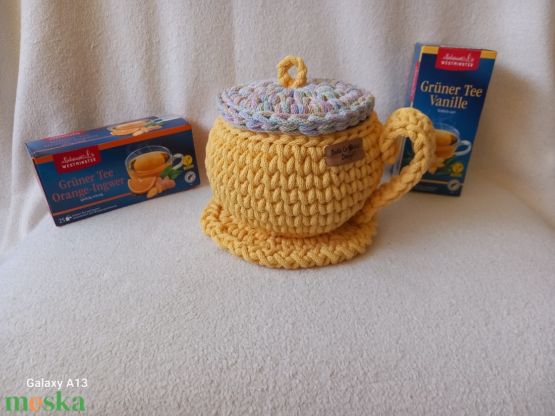 Horgolt nagy bögre/ teatartó - otthon & életmód - konyhafelszerelés, tálalás - konyhai tárolás - tea & kávé tárolás - Meska.hu