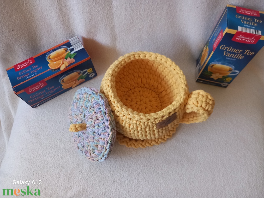 Horgolt nagy bögre/ teatartó - otthon & életmód - konyhafelszerelés, tálalás - konyhai tárolás - tea & kávé tárolás - Meska.hu