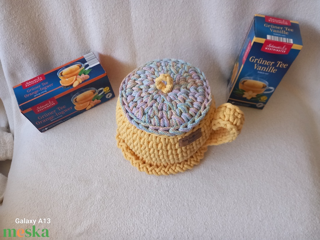 Horgolt nagy bögre/ teatartó - otthon & életmód - konyhafelszerelés, tálalás - konyhai tárolás - tea & kávé tárolás - Meska.hu