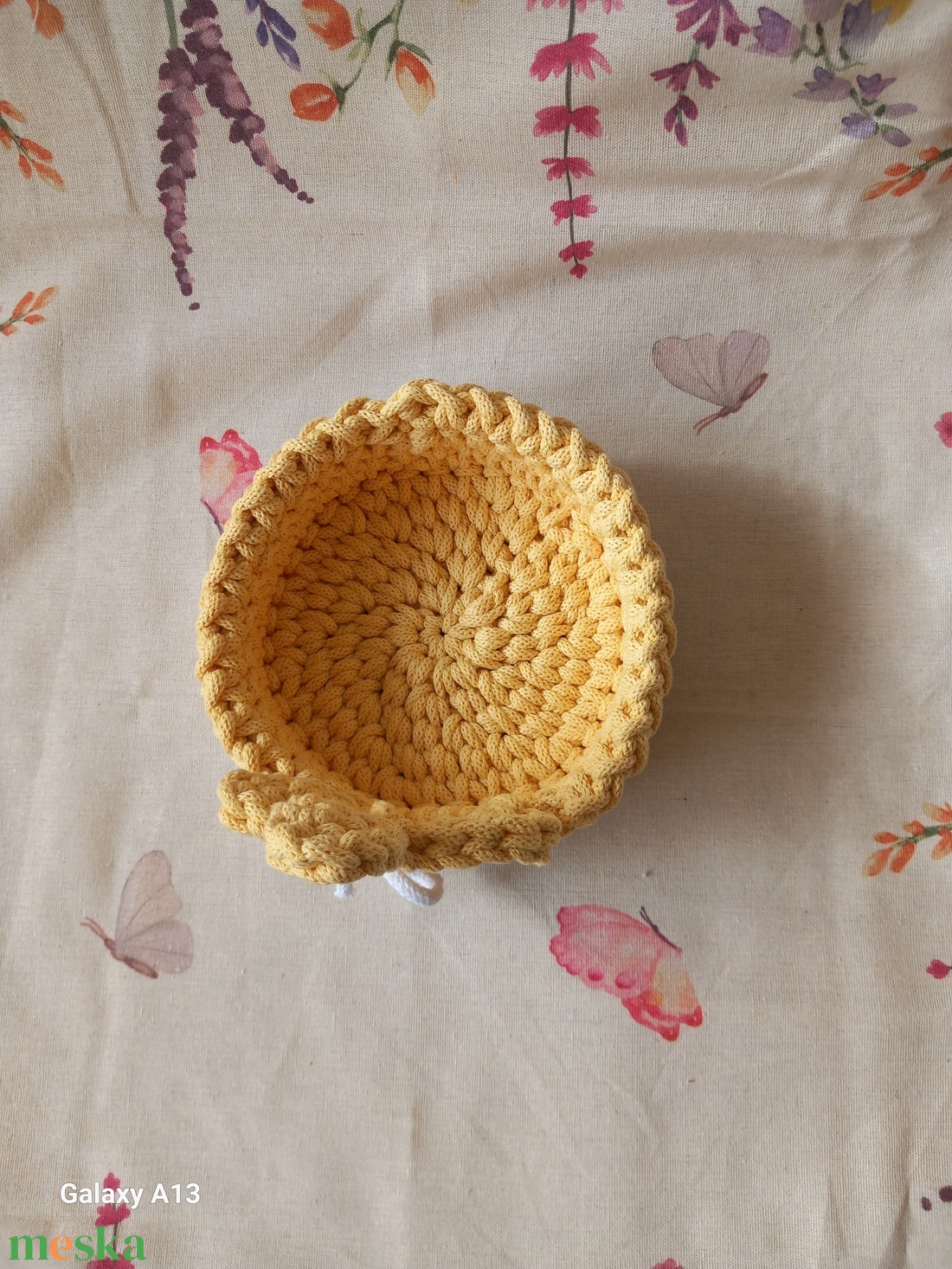 Nyuszis horgolt kosár/ tároló  - otthon & életmód - dekoráció - húsvéti asztaldíszek - Meska.hu