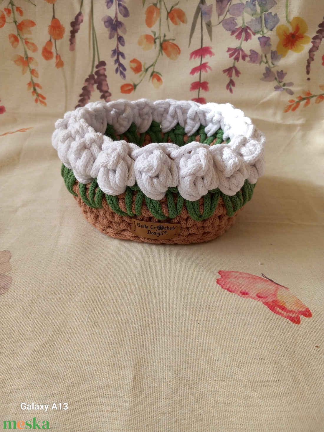 Horgolt tulipános kosarak  - otthon & életmód - tárolás & rendszerezés - doboz - Meska.hu