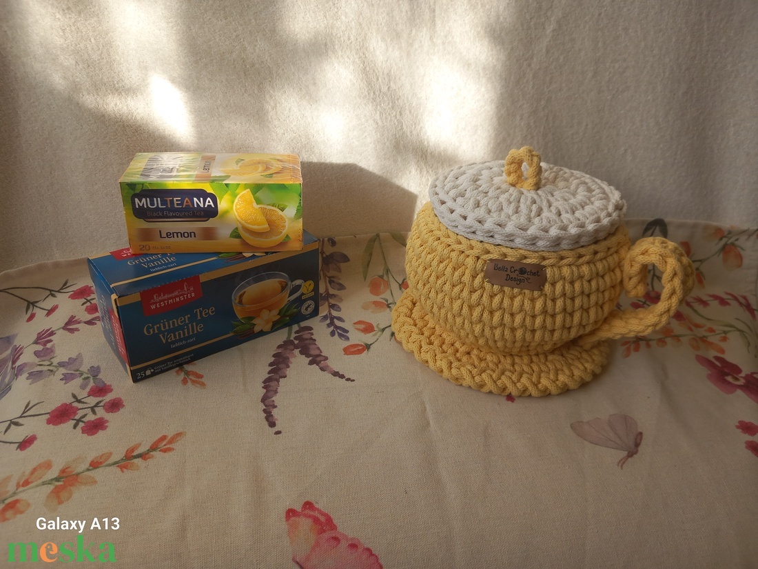 Horgolt nagy bögre/ teatartó - otthon & életmód - konyhafelszerelés, tálalás - konyhai tárolás - tea & kávé tárolás - Meska.hu