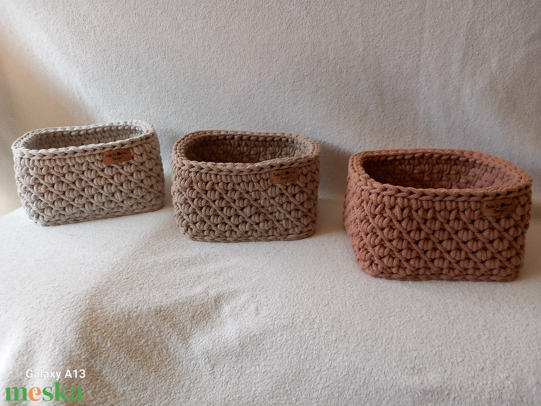 Horgolt téglatest tároló - otthon & életmód - tárolás & rendszerezés - doboz - Meska.hu