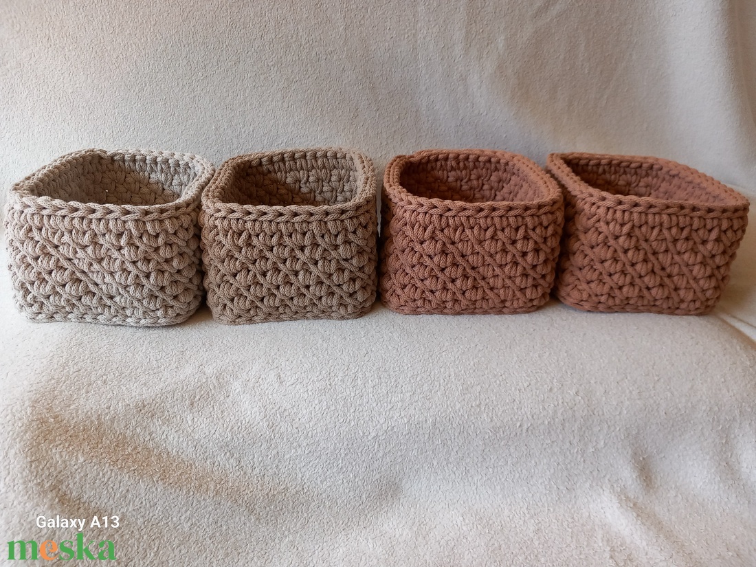 Horgolt téglatest tároló - otthon & életmód - tárolás & rendszerezés - doboz - Meska.hu