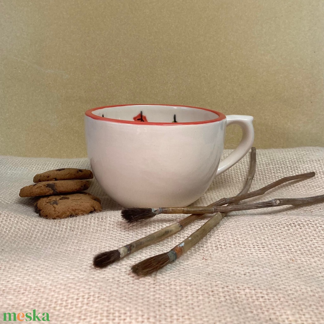 RÓKA - kukucskáló bögre - otthon & életmód - konyhafelszerelés, tálalás - tálalás - bögre & csésze - Meska.hu