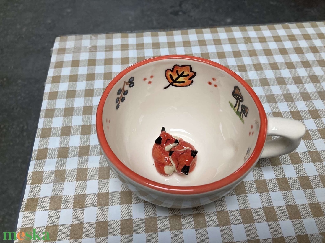 SZERELMES RÓKÁK  - kukucskáló bögre  - otthon & életmód - konyhafelszerelés, tálalás - tálalás - bögre & csésze - Meska.hu