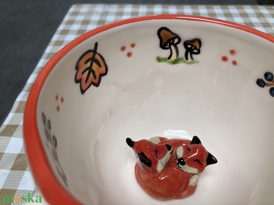 SZERELMES RÓKÁK  - kukucskáló bögre  - otthon & életmód - konyhafelszerelés, tálalás - tálalás - bögre & csésze - Meska.hu