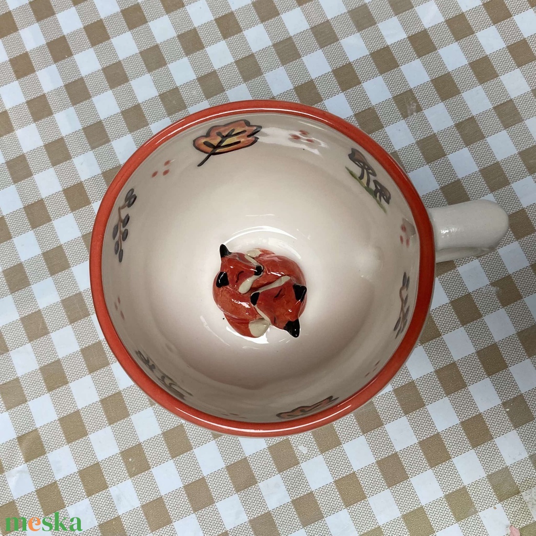 SZERELMES RÓKÁK  - kukucskáló bögre  - otthon & életmód - konyhafelszerelés, tálalás - tálalás - bögre & csésze - Meska.hu