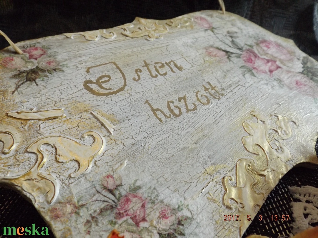 Vintage stílusú Isten hozott tábla - otthon & életmód - ház & kert - isten hozott tábla - Meska.hu