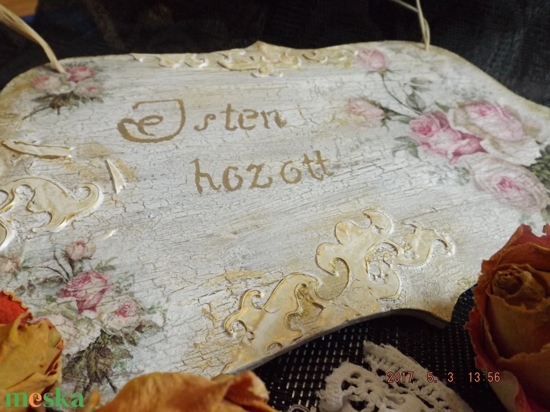 Vintage stílusú Isten hozott tábla - otthon & életmód - ház & kert - isten hozott tábla - Meska.hu