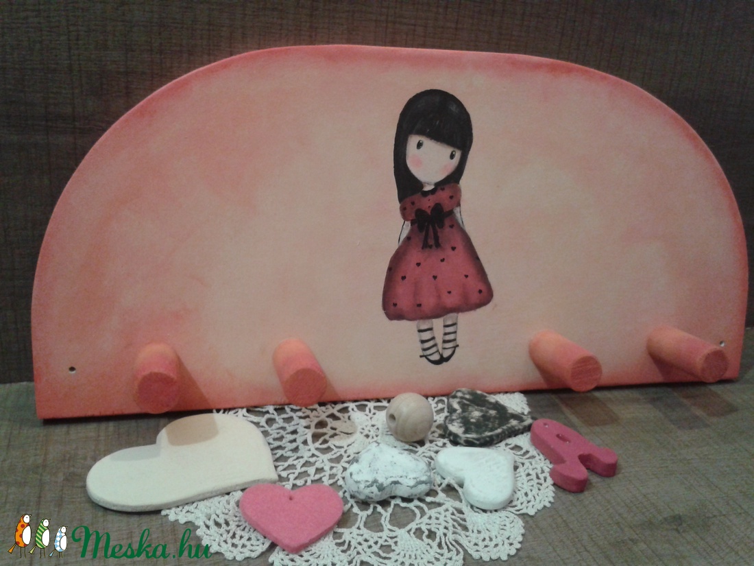 Kézzel festett Gorjuss babás fogas. -  - Meska.hu