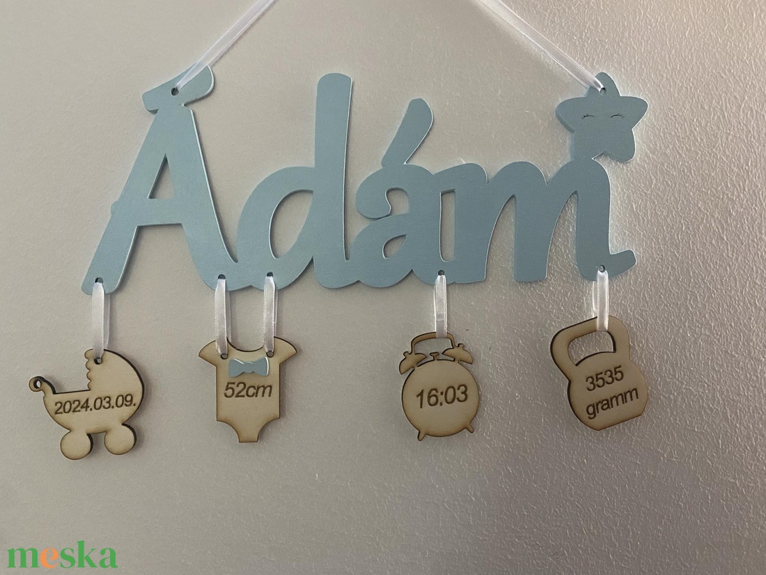 Babaköszöntő névtábla  - otthon & életmód - babaszoba, gyerekszoba - babaszoba, gyerekszoba - Meska.hu