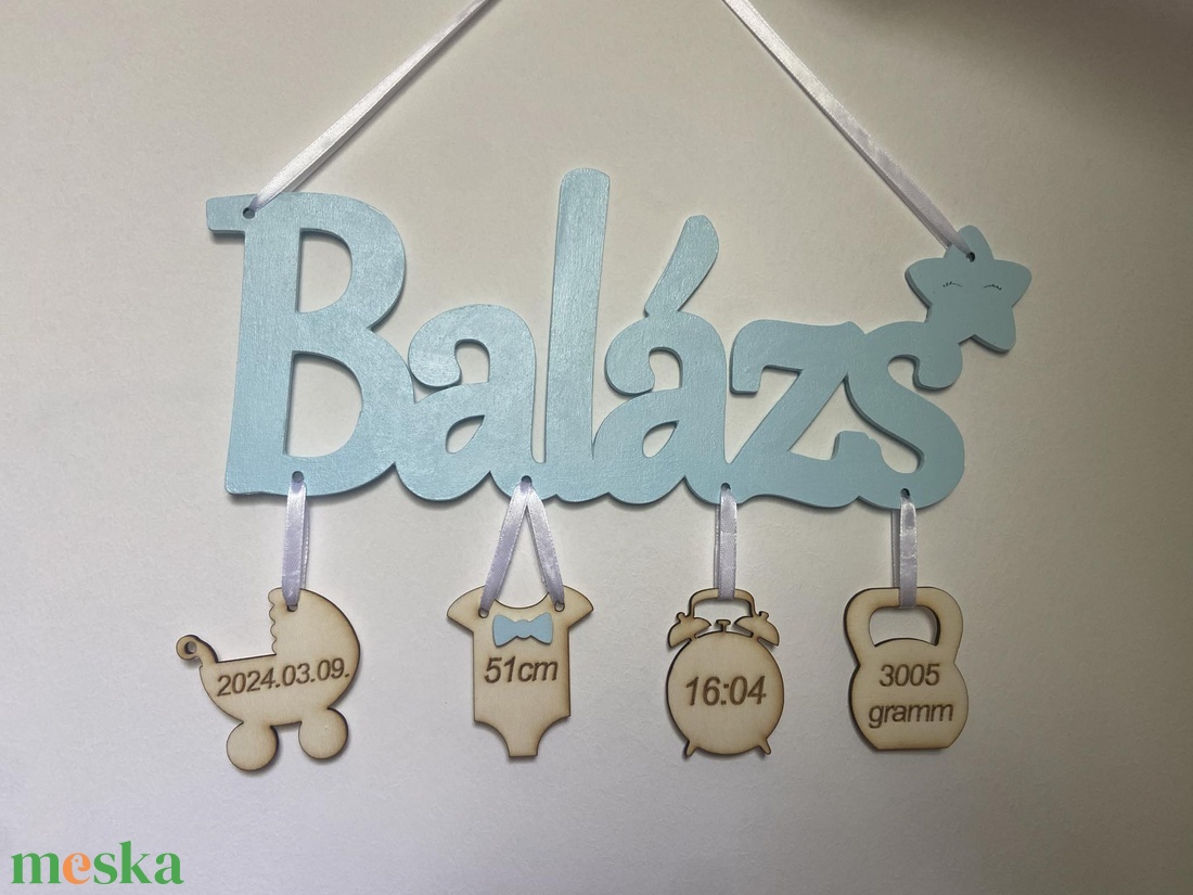 Babaköszöntő névtábla  - otthon & életmód - babaszoba, gyerekszoba - babaszoba, gyerekszoba - Meska.hu