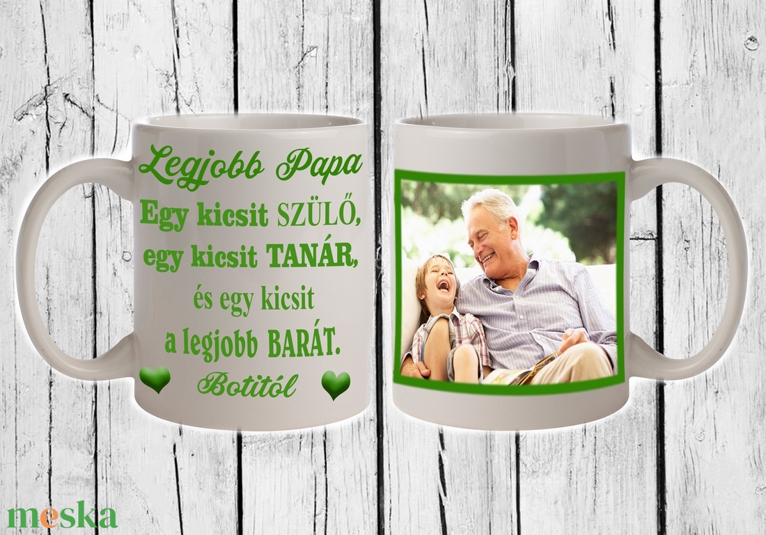 Egyedi  Bögre- Legjobb Papa - otthon & lakás - konyhafelszerelés, tálalás - tálalás - bögre & csésze - Meska.hu