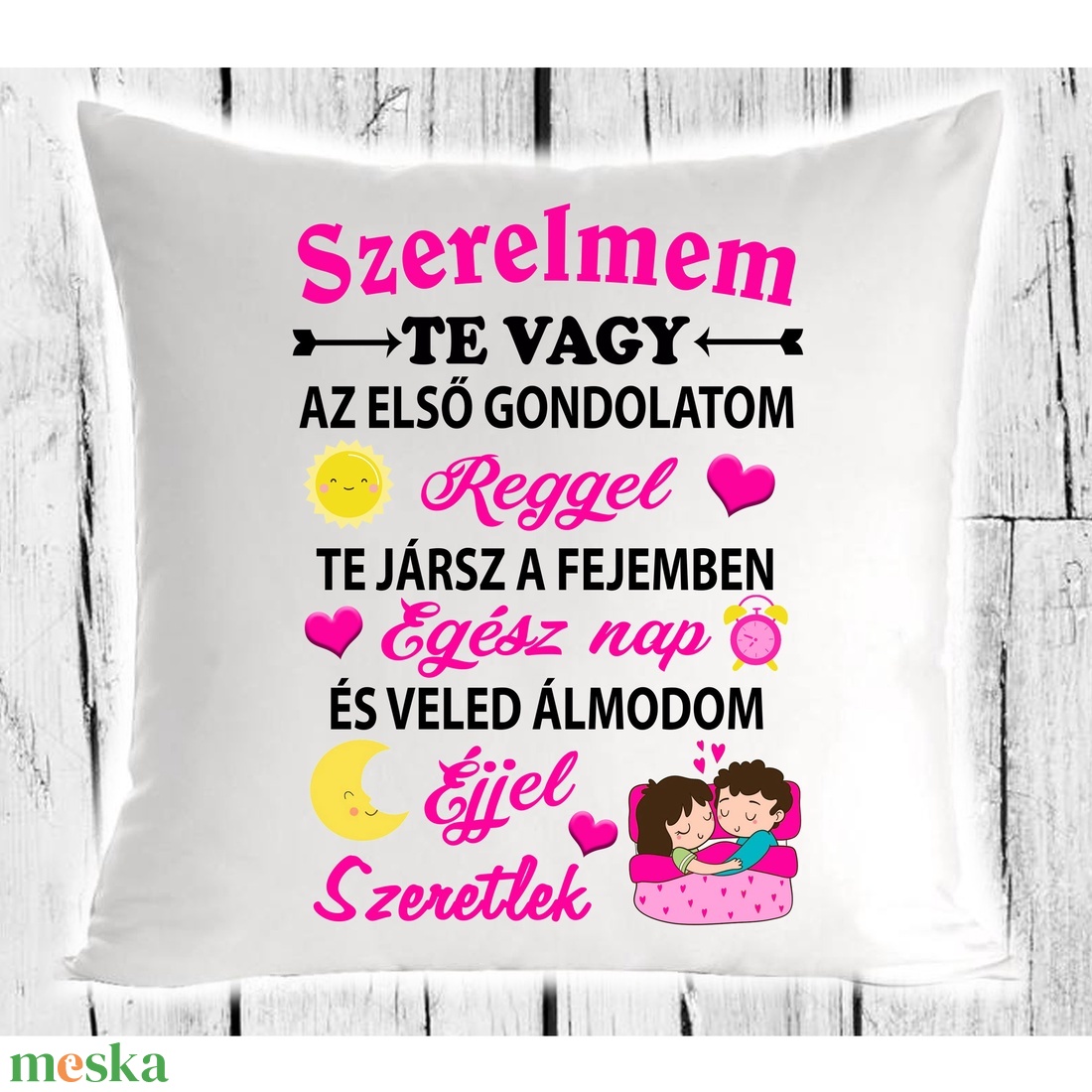  Te vagy az első gondolatom...- párna - otthon & életmód - lakástextil - párna & párnahuzat - Meska.hu
