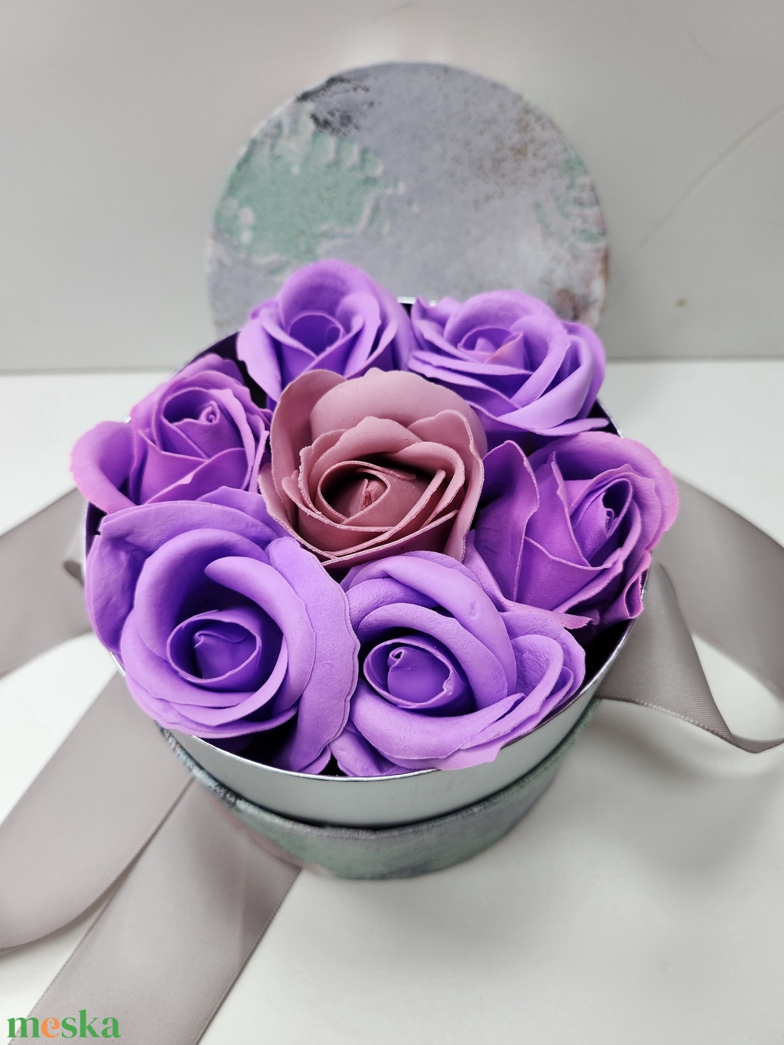 Szappan rózsa box- lila - otthon & életmód - dekoráció - Meska.hu