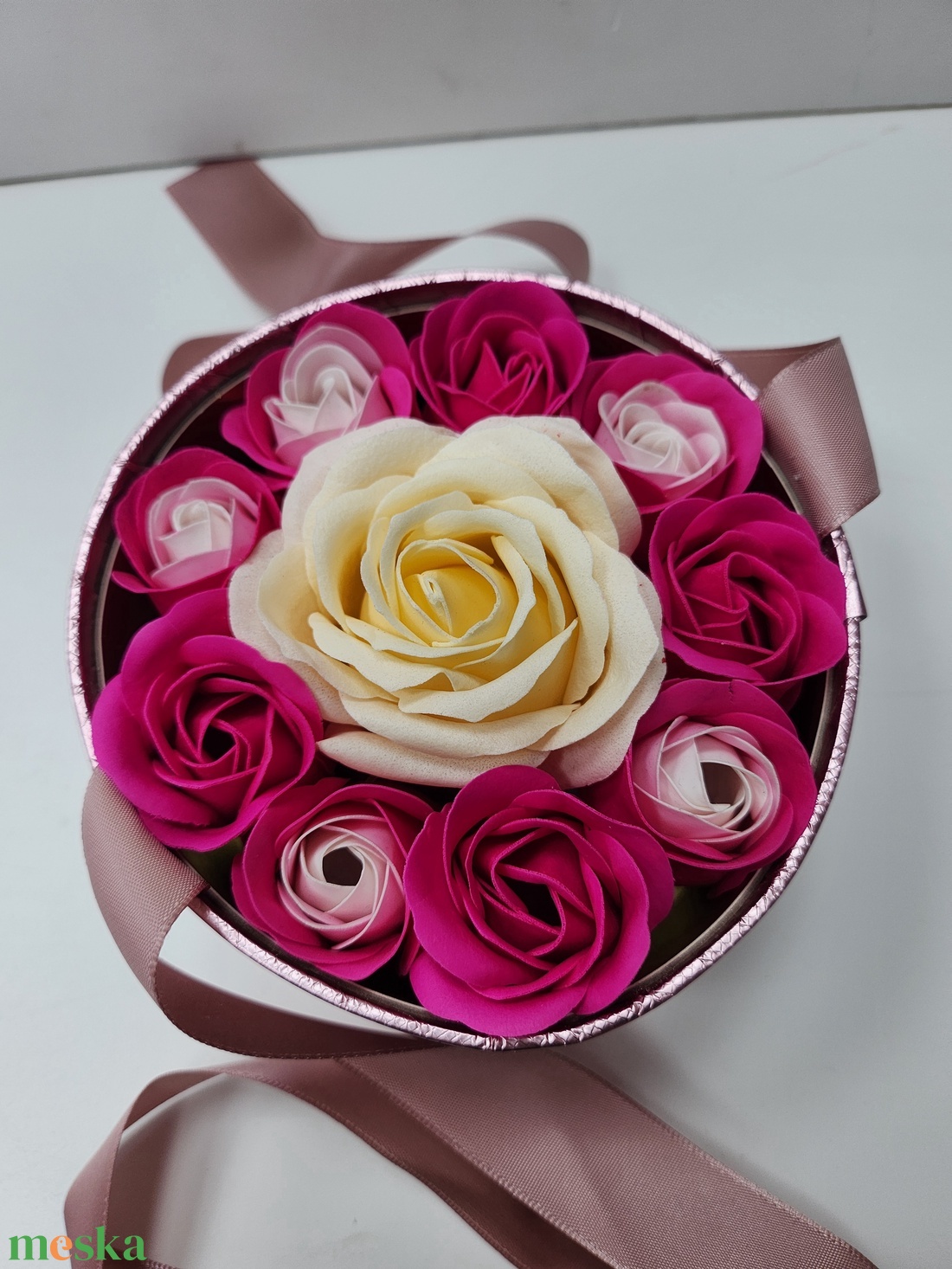 Szappan rózsa box- krém és rózsaszín - otthon & életmód - dekoráció - Meska.hu