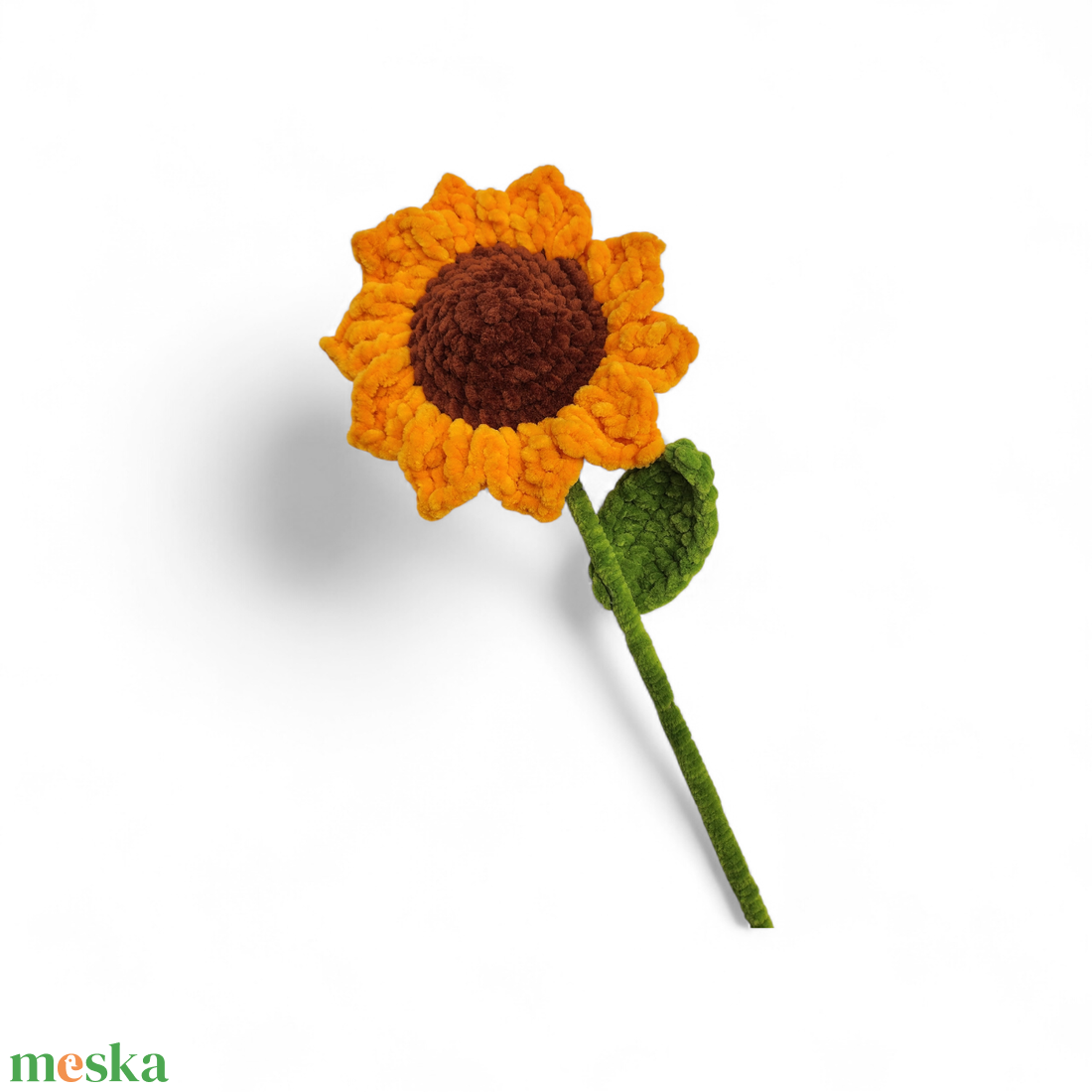 Horgolt plüss napraforgó - otthon & életmód - virágdekoráció - virágok - szálas virág - Meska.hu