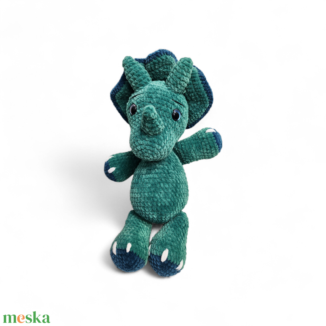 Horgolt plüss triceratopsz dinó - játék & sport - plüssállat & játékfigura - plüss dínók - Meska.hu