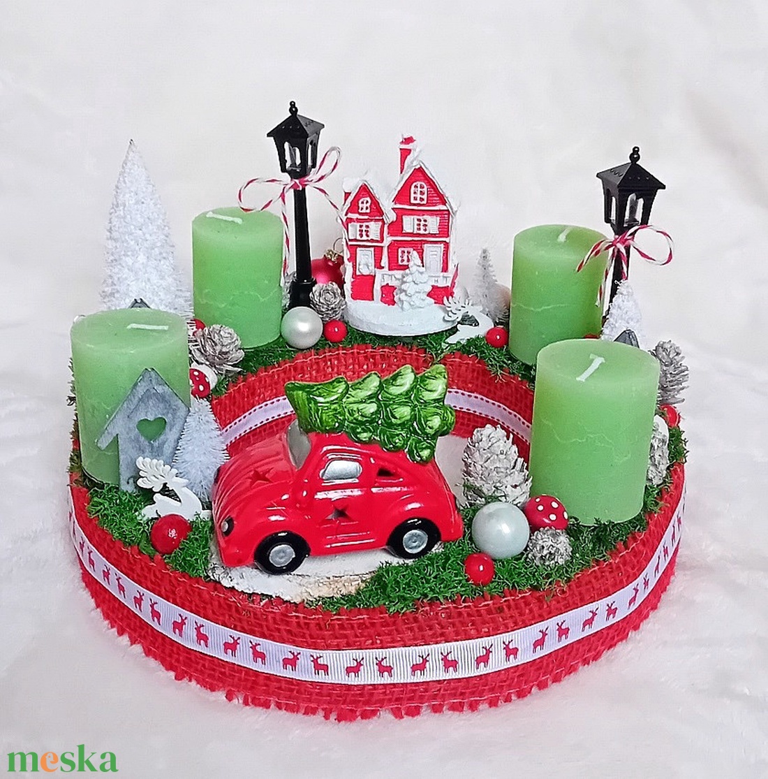 Adventi, karácsonyi koszorú, asztaldísz - Mese falu - karácsony - adventi díszek - adventi koszorú - Meska.hu Adventi, karácsonyi koszorú, asztaldísz - Mese falu - karácsony - adventi díszek - adventi koszorú - Meska.hu