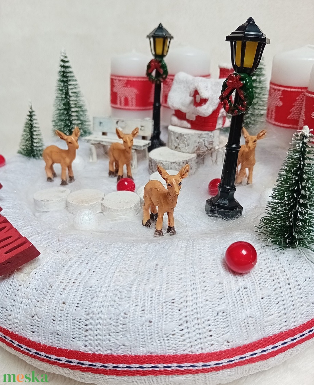 Adventi, karácsonyi koszorú, asztaldísz - Őzikék a hóban - karácsony - adventi díszek - adventi koszorú - Meska.hu Adventi, karácsonyi koszorú, asztaldísz - Őzikék a hóban - karácsony - adventi díszek - adventi koszorú - Meska.hu