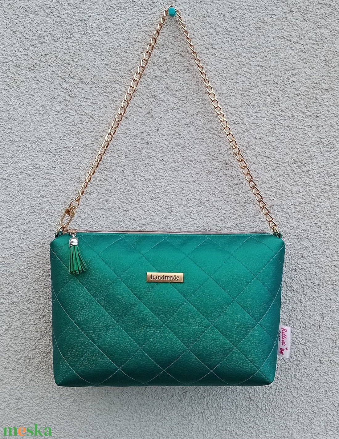 Metálzöld női válltáska és pénztárca szett steppelt mintával 23x15 cm - táska & tok - táska szett - Meska.hu Metálzöld női válltáska és pénztárca szett steppelt mintával 23x15 cm - táska & tok - táska szett - Meska.hu