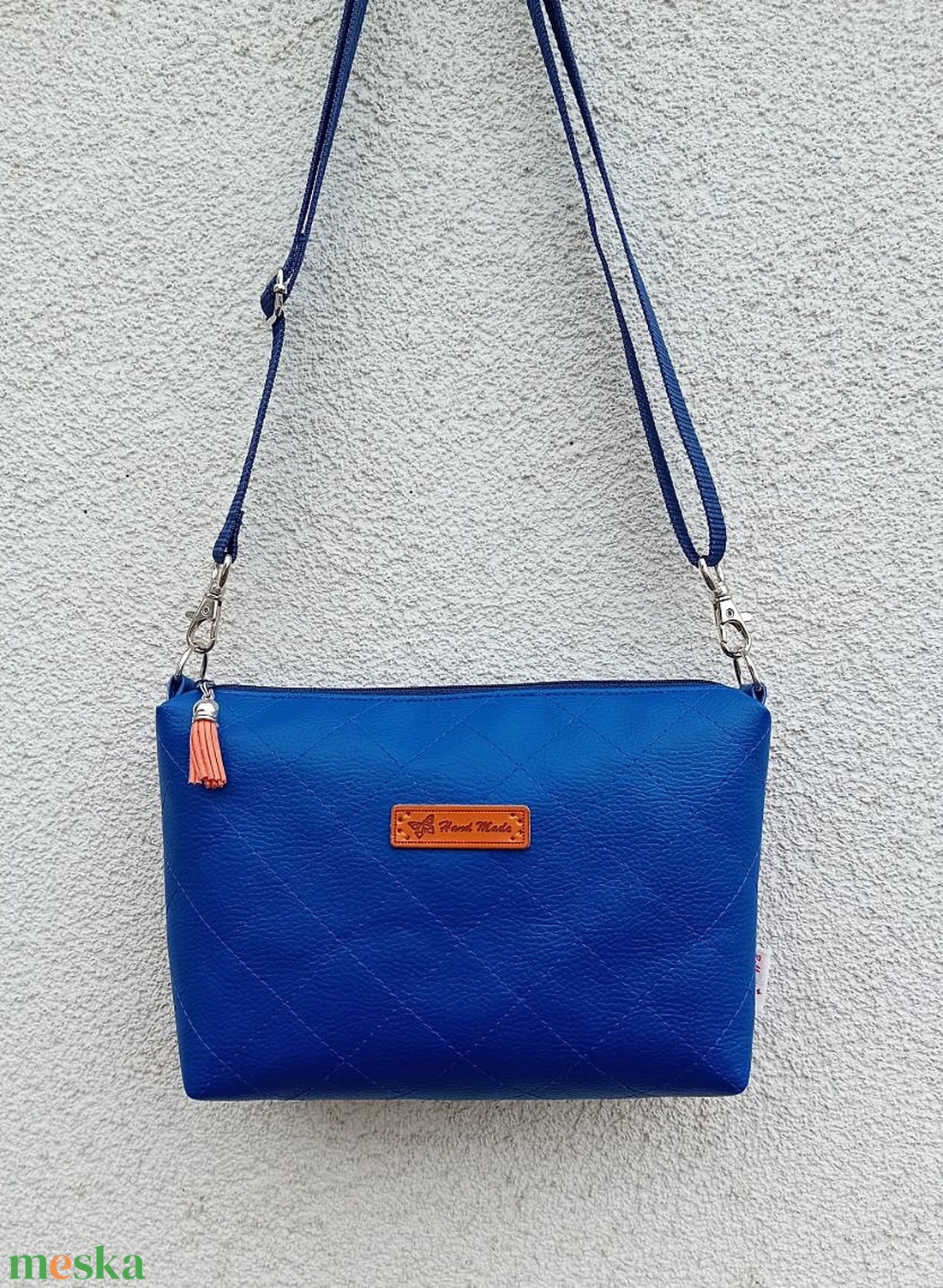 Kék női válltáska steppelt mintával 23x15 cm - táska & tok - kézitáska & válltáska - vállon átvethető táska - Meska.hu Kék női válltáska steppelt mintával 23x15 cm - táska & tok - kézitáska & válltáska - vállon átvethető táska - Meska.hu